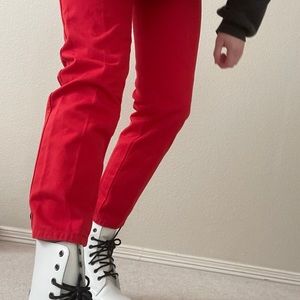 Red jeans